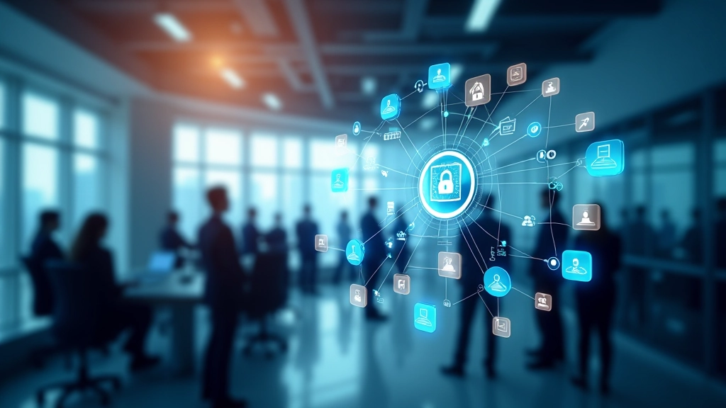 Digital ecosystem showing interconnected technology and business networks