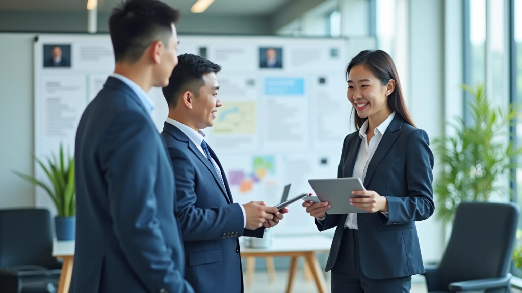 Future-focused technology workspace showing innovation lab with emerging technologies, collaborative team working on digital solutions