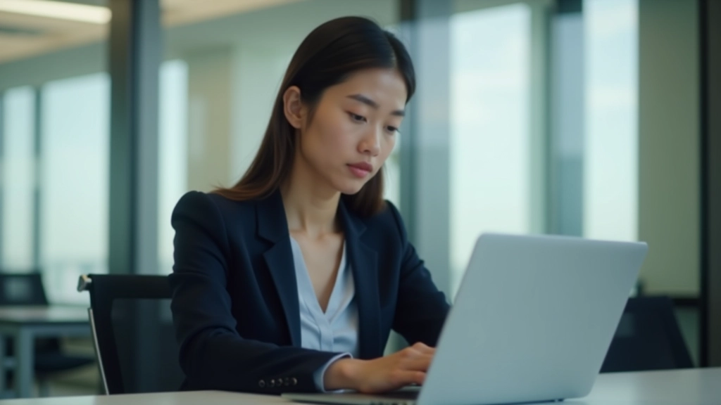 Business professional analyzing e-commerce metrics and sales data on multiple computer screens in modern office